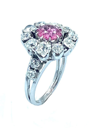 Bague Bague en or blanc, tourmalines roses, diamants 58 Facettes