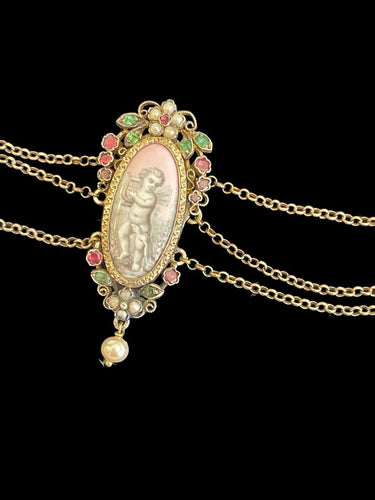 Collier Collier à Décor d'Angelots émaillés Dans Son écrin 58 Facettes 997667