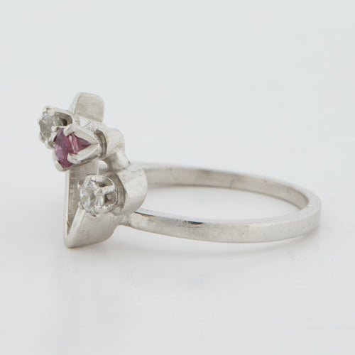 Bague 47 Bague Or blanc Rubis Diamants 58 Facettes REF 1053/16