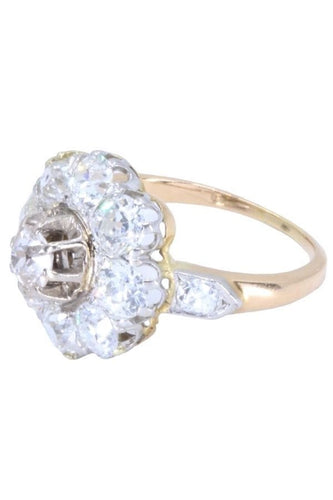 Bague 50 BAGUE MARGUERITE ANCIENNE DIAMANTS 58 Facettes 063891