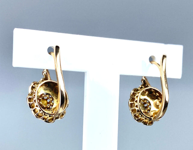 Boucles d'oreilles Boucles d’oreilles or jaune perles fines vers 1880 58 Facettes AB301