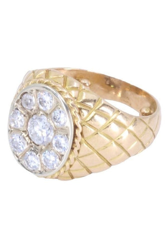 Bague CHEVALIÈRE PAVAGE DIAMANTS 58 Facettes 069451