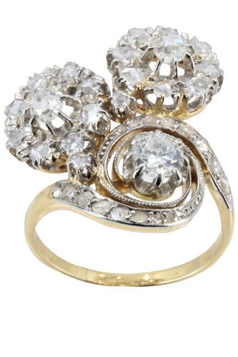 Bague BAGUE TOURBILLON DIAMANTS ART-NOUVEAU 58 Facettes 056531