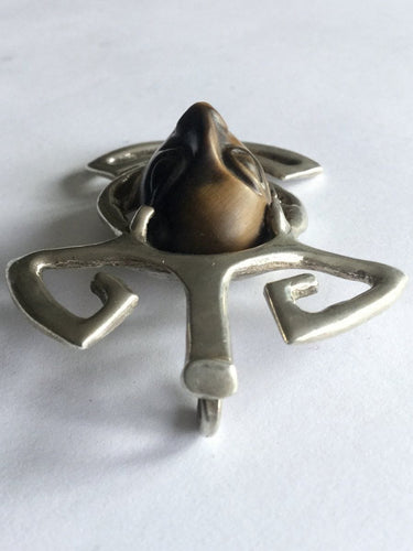 Pendentif Pendentif en Argent & Pierre Œil de Tigre 58 Facettes 598538