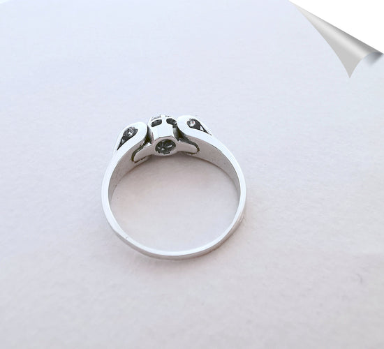 Bague 55 Bague ancienne diamants platine et or gris 58 Facettes AA 1546