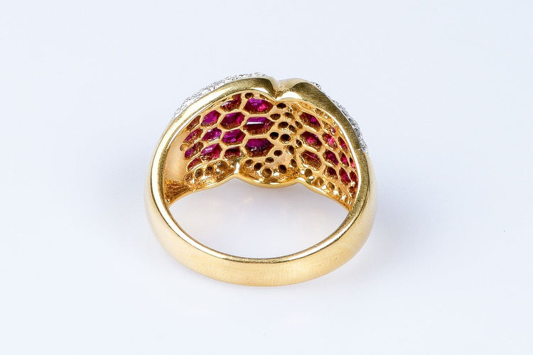 Bague Bague diamant rubis en or massif 18 carats 58 Facettes 41400026-63