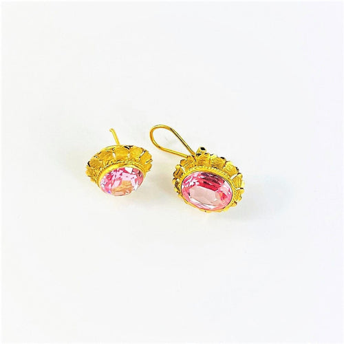 Boucles d'oreilles Boucles d'oreilles Or Jaune Topazes Roses 58 Facettes 20400000592