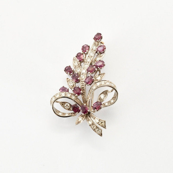 Broche Broche Feuille  Rubis Diamants 58 Facettes 230394