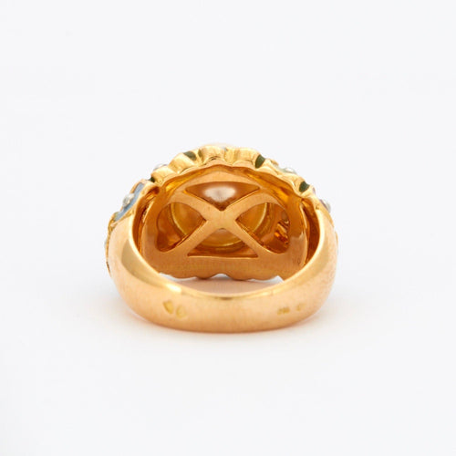 Bague 51 Bague Or Perle Fleurs 58 Facettes 002.199