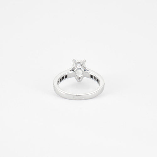 Bague 49 Bague diamant poire or blanc 58 Facettes