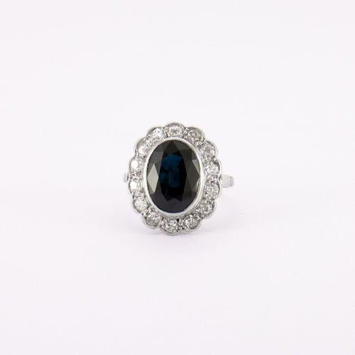 Bague 49 Bague Pompadour, saphir, diamants 58 Facettes