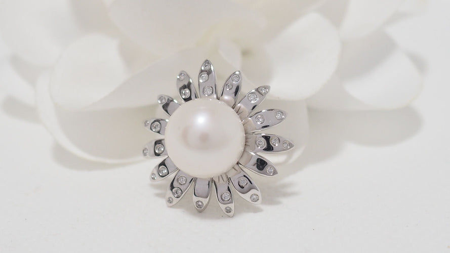 Bague 54 MAUBOUSSIN - Bague Au café des 2 amours Perle Diamants 58 Facettes 32311