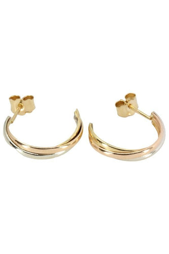 Boucles d'oreilles DEMI CRÉOLES 3 ORS 58 Facettes 047991