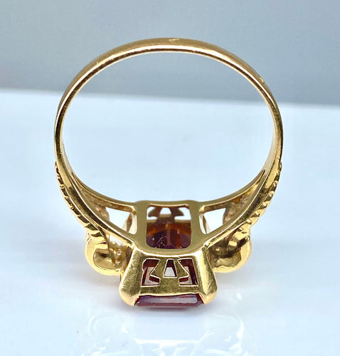 Bague 51 Bague Or pierre orange 58 Facettes AB206