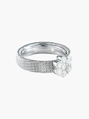 Bague 52 Bague Grande Fleur Diamants 58 Facettes