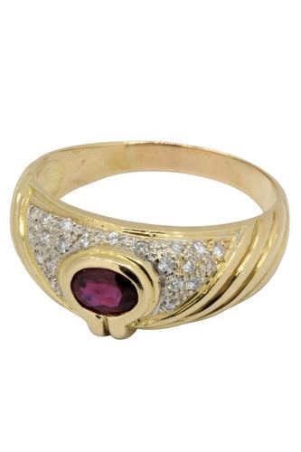 Bague 53 BAGUE MODERNE RUBIS ET DIAMANTS 58 Facettes 045971