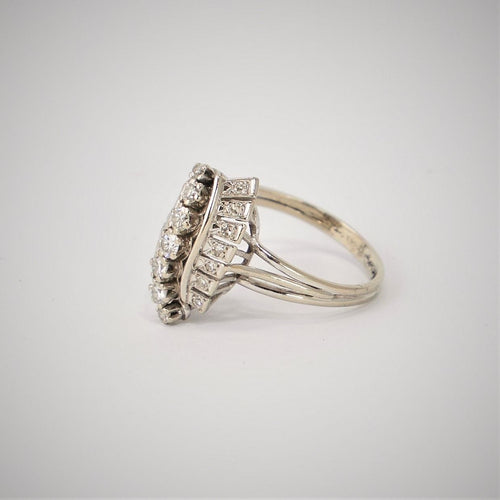 Bague Bague Or Gris Vague de Diamants 58 Facettes LOT 3685