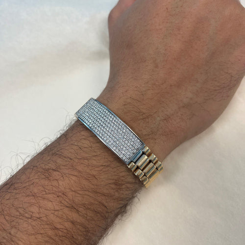 Bracelet Bracelet 2 ors, pavage de diamant 58 Facettes 20400000524