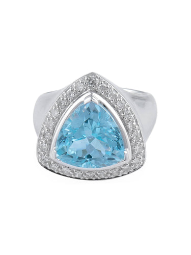 Bague 52 Bague Triangle Topaze bleue 58 Facettes