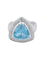Bague 52 Bague Triangle Topaze bleue 58 Facettes
