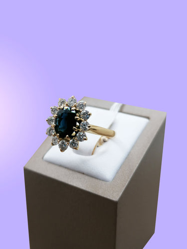 Bague Bague Marguerite saphir et diamants 58 Facettes