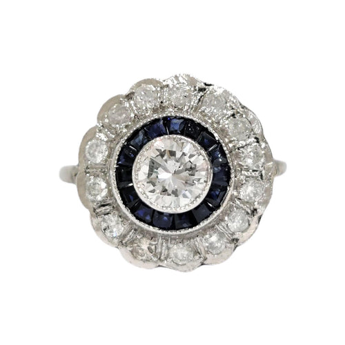 Bague 50 Bague marguerite diamants saphirs 58 Facettes 1-1200/2