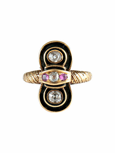 Bague 52 Bague Or Email Diamants 58 Facettes