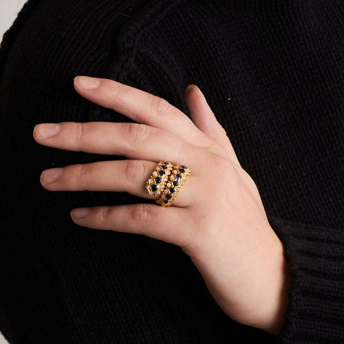 Bague LALAOUNIS  Bague or, saphirs et diamants 58 Facettes