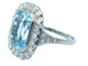 Bague Bague Belle Époque platine, aigue-marine et diamants 58 Facettes