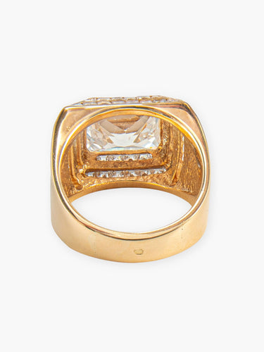 Bague Bague Chevalière Saphir blanc et Diamants 58 Facettes