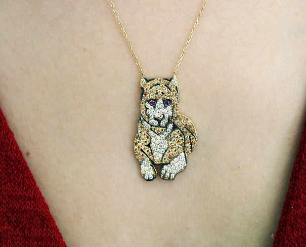 Collier Collier Tigre en Or Jaune et diamants 58 Facettes