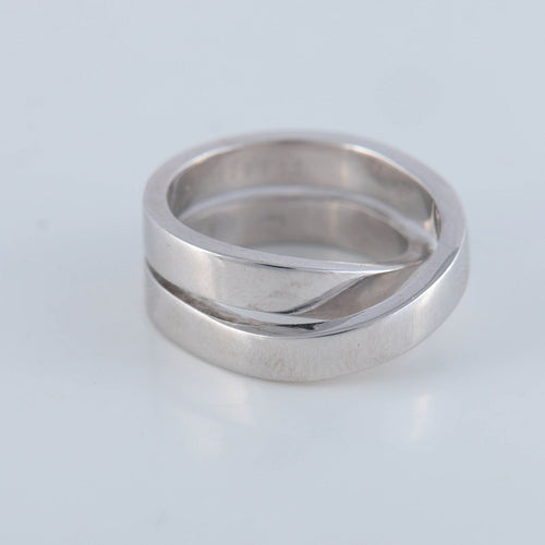 Bague 53 CARTIER - bague double anneau, or gris 58 Facettes
