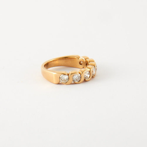 Bague Bague Alliance Or jaune 14 carats Diamants 58 Facettes