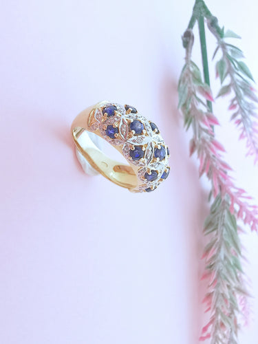 Bague 56.5 Bague Jonc Or Saphirs et Diamants 58 Facettes AA 1633