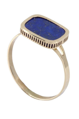 Bague Bague en or jaune, lapis lazuli 58 Facettes 063561