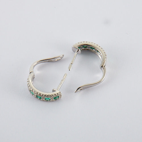 Boucles d'oreilles Boucles d'Oreilles Créoles Emeraudes 58 Facettes 2.114