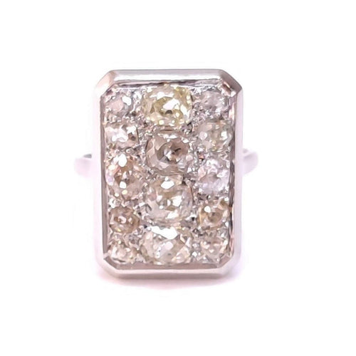 Bague 51 Bague Art Déco platine et diamants 58 Facettes RA.607/9