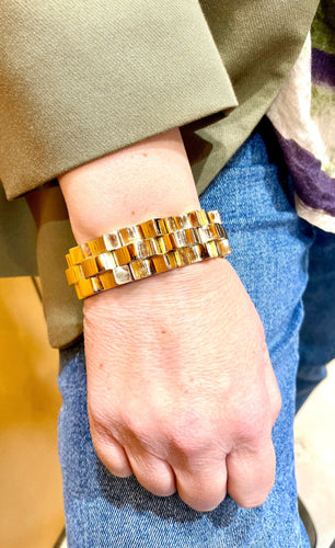 Bracelet Bracelet Tank en or jaune 58 Facettes