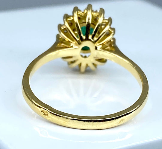 Bague Bague marguerite émeraude diamants 58 Facettes AB181