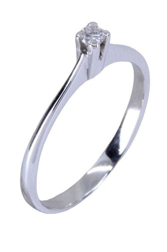 Bague 51 Solitaire diamants, or blanc 58 Facettes 063471