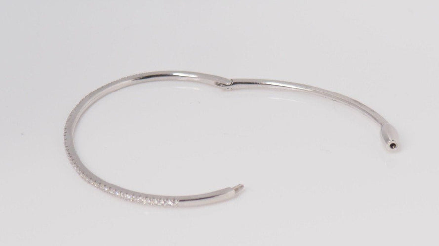 Bracelet Bracelet Jonc Or blanc Diamants 58 Facettes 30939