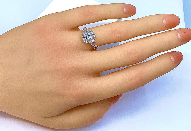 Bague 50 Bague diamant 0,40 carat E VS2 58 Facettes AB262