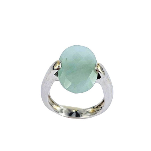 Bague 53 Bague Or Quartz Vert d'Eau 58 Facettes 20400000610