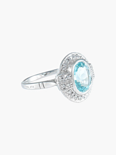 Bague 52 Bague Aigue-Marine Diamants 58 Facettes