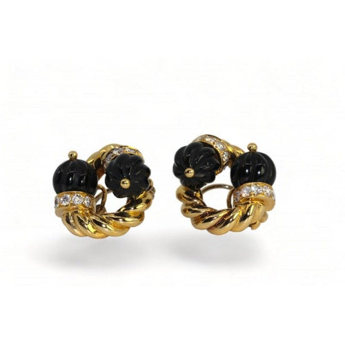 Boucles d'oreilles CHAUMET - Boucles d'oreilles Or Onyx Diamants 58 Facettes