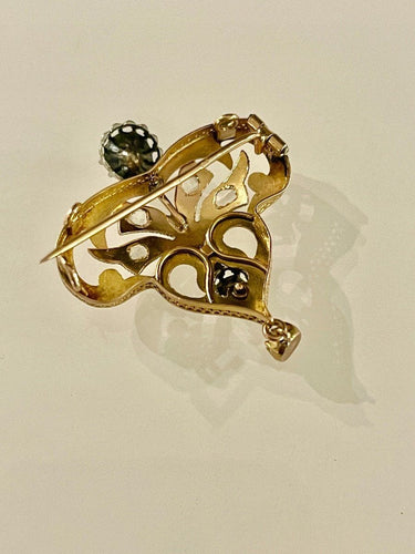 Broche Broche Or Et Roses De Diamants 58 Facettes 823988