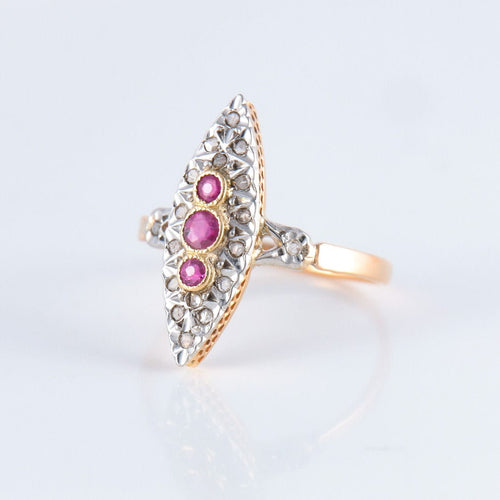 Bague 58 Bague Marquise deux ors 58 Facettes JE203