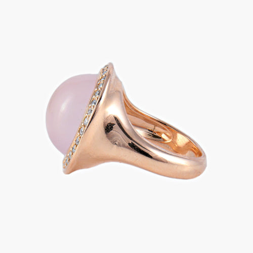 Bague 52 Bague Tourmaline rose cabochon 58 Facettes