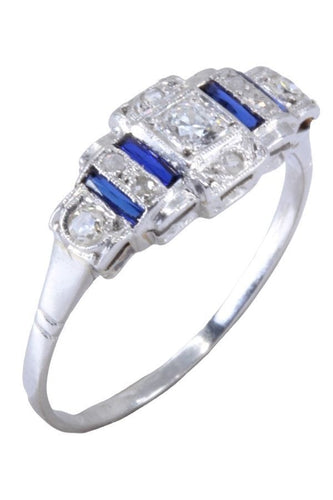 Bague 54 Bague Art Déco, saphirs, diamants 58 Facettes 063541
