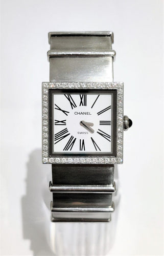Montre Montre Chanel Mademoiselle acier lunette diamants 58 Facettes 1-899/1